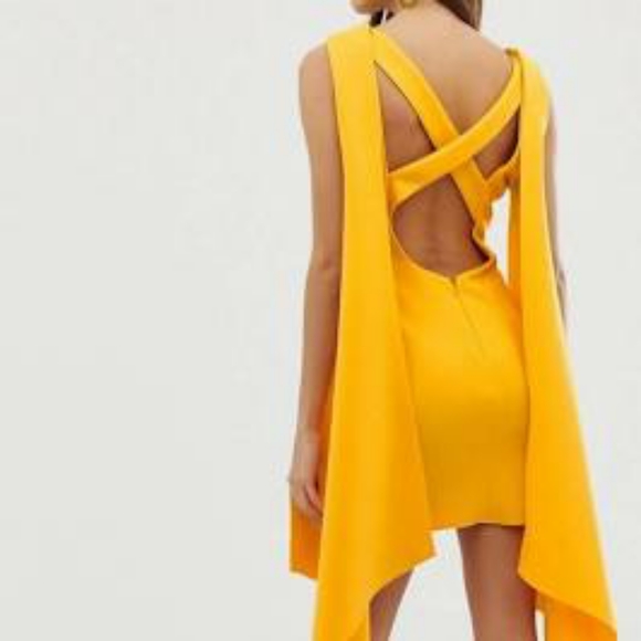 New ASOS DESIGN Premium cape back mini dress - Picture 3 of 6